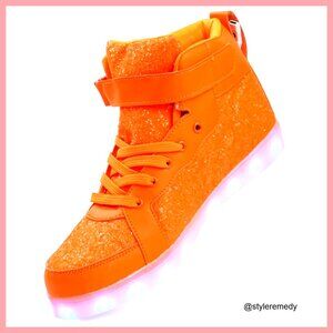 USB Rechargeable LED Light Up High Top Sneakers with 11 Lighting Modes